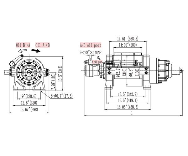 Novawinch HEN25000 hydraulic winch schematics